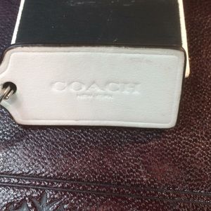 Coach White Leather Keychain